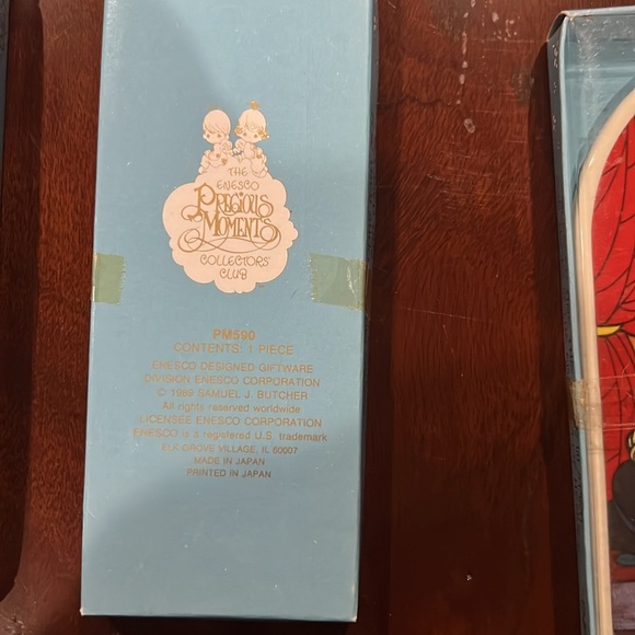 1989 ENESCO PRECIOUS MOMENTS COLLECTORS   SET OF 7 STAINED GLASS ORNAMENTS - Picture 10 of 16